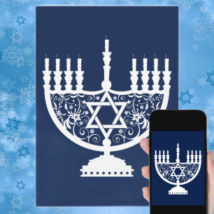Hanukkah‑Menora Feiertagskarte