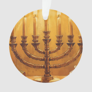 Hanukkah-Menora-Lichterfest-Ornament Ornament