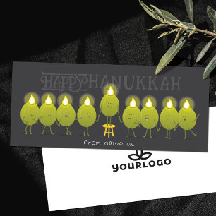 Hanukkah-Menora Oliven Dark Gray Firmenkarte