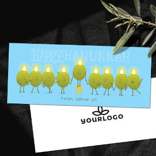Hanukkah-Menora Oliven   Firmen-Logokarte