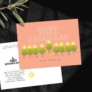 Hanukkah-Menora Oliven Logo der Peach Company Postkarte