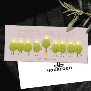 Hanukkah-Menora-Oliven Mauve Firmenlogo-Karte
