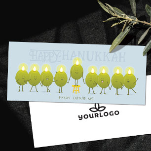 Hanukkah-Menora Oliven   Pale Blue Company Karte