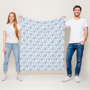 Hanukkah-Menora Stern Davids Doodle-Kunststil Fleecedecke