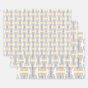 Hanukkah Menorah Abstract Design Geschenkpapier Set