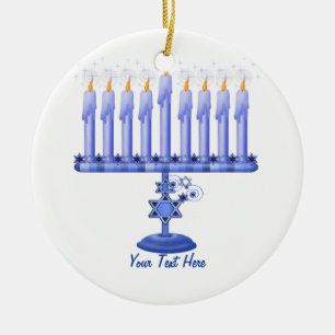 Hanukkah Menorah (anpassbar) Keramik Ornament