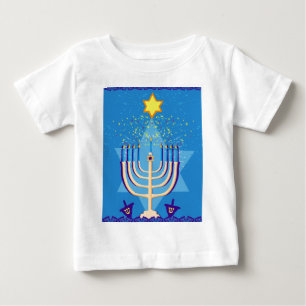 hanukkah menorah baby t-shirt