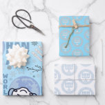Hanukkah Menorah Blue Oy zum World Holiday Pack Geschenkpapier Set<br><div class="desc">Trio aus drei verschiedenen hanukkah-Mustern</div>