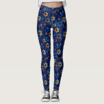 Hanukkah Menorah Blue Star von David Leggings<br><div class="desc">Hanukkah Menorah,  blau,  Stern von David,  jüdisch,  Muster Leggings.</div>