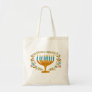 HANUKKAH Menorah Blumenkranz Jüdischer Feiertag Tragetasche