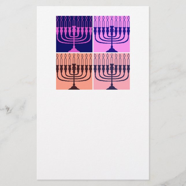 Hanukkah Menorah Briefpapier (Vorderseite)