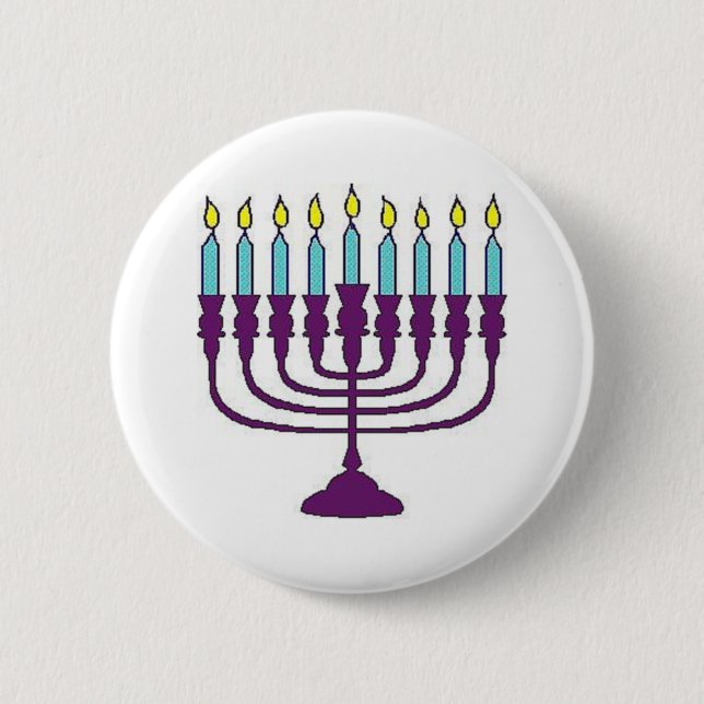 Hanukkah Menorah Button (Vorderseite)