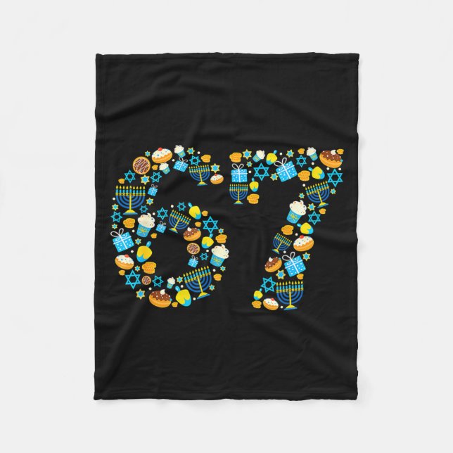 Hanukkah Menorah Dreidel 67 Festive Chanukah Six S Fleecedecke (Vorderseite)