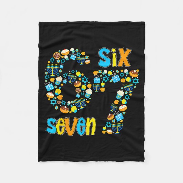 Hanukkah Menorah Dreidel 67 Festive Chanukah Six S Fleecedecke (Vorderseite)