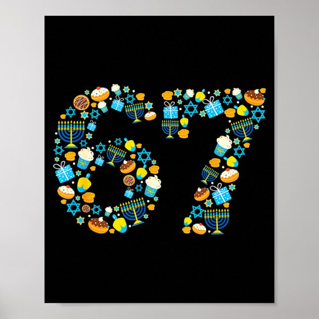 Hanukkah Menorah Dreidel 67 Festive Chanukah Six S Poster (Vorne)