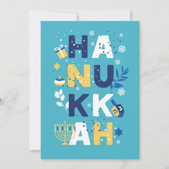 HANUKKAH Menorah Dreidel Greeting Card (Vorderseite)