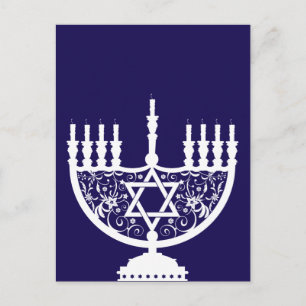 Hanukkah Menorah Feiertagspostkarte