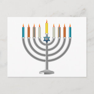 Hanukkah menorah feiertagspostkarte