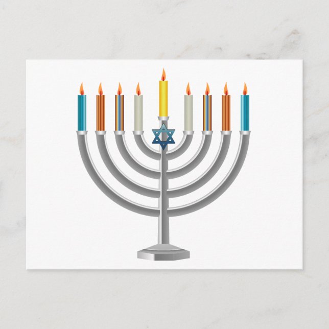 Hanukkah menorah feiertagspostkarte (Vorderseite)