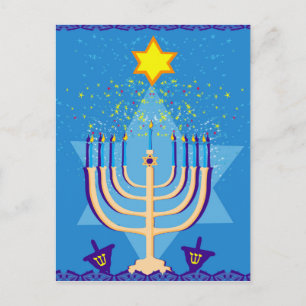hanukkah menorah feiertagspostkarte