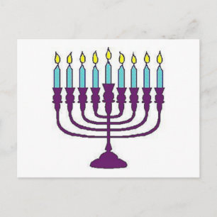 Hanukkah Menorah Feiertagspostkarte