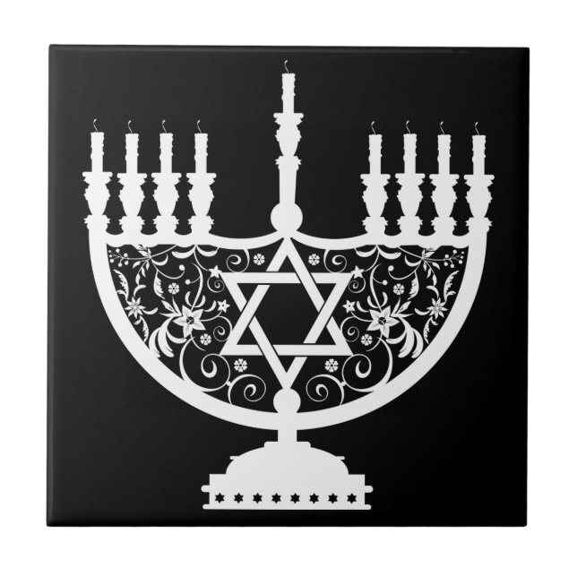 Hanukkah Menorah Fliese (Vorderseite)