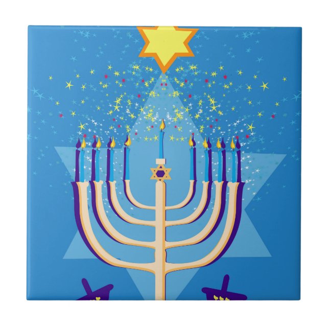 hanukkah menorah fliese (Vorderseite)