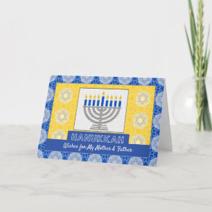 Hanukkah Menorah für Eltern Star von David Pattern Feiertagskarte