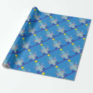 hanukkah menorah geschenkpapier
