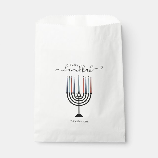 Hanukkah Menorah Holiday Favor Bags Geschenktütchen (Vorderseite)