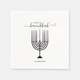 Hanukkah Menorah Holiday Paper Napkin Serviette