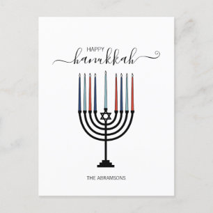 Hanukkah Menorah Holiday Postkarte