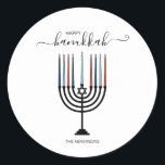 Hanukkah Menorah Holiday Sticker<br><div class="desc">Personalisieren Sie den benutzerdefinierten Text oben. Weitere Koordinationsgegenstände finden Sie in unserer Kollektion "Geschenke und eine Menorah".</div>