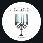 Hanukkah Menorah Holiday Sticker<br><div class="desc">Personalisieren Sie den benutzerdefinierten Text oben. Weitere Koordinationsgegenstände finden Sie in unserer Kollektion "Geschenke und eine Menorah".</div>