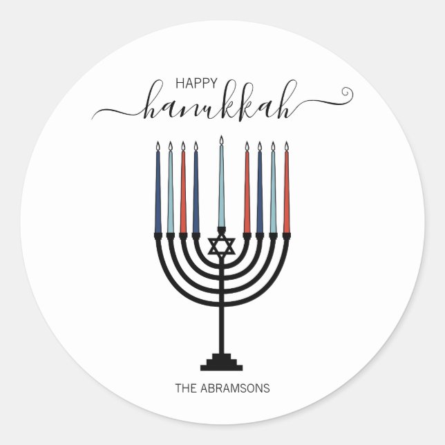 Hanukkah Menorah Holiday Sticker (Vorderseite)