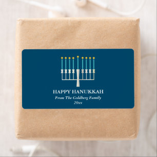 Hanukkah Menorah in Blue Personalisiert