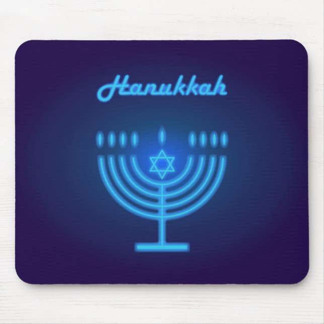 Hanukkah Menorah Lichterfest Dekoration Mousepad (Vorne)