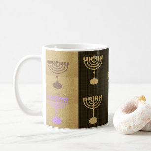 Hanukkah Menorah Lights Holiday Gold Symbol Kaffeetasse