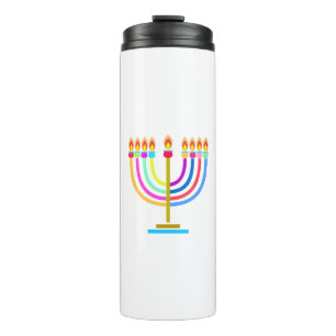 Hanukkah Menorah Lights Holiday Symbol Thermosbecher