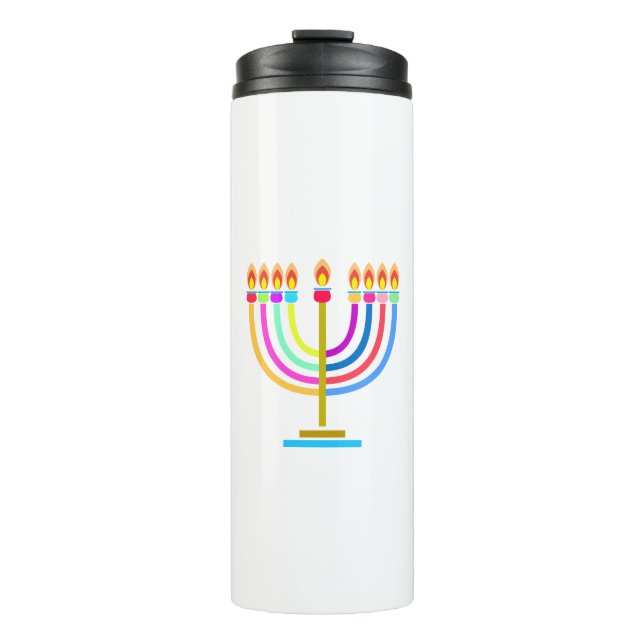 Hanukkah Menorah Lights Holiday Symbol Thermosbecher (Vorderseite)