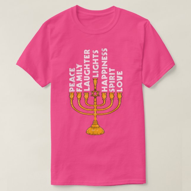 Hanukkah Menorah Lights T - Shirt (Design vorne)