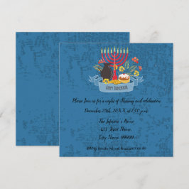Hanukkah Menorah mit Kerzen Einladung