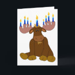 Hanukkah Menorah Moose Card Feiertagskarte<br><div class="desc">Passen Sie diese Karte mit Ihrem Gruß auf dem Cover und innen an.</div>