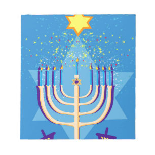 hanukkah menorah notizblock