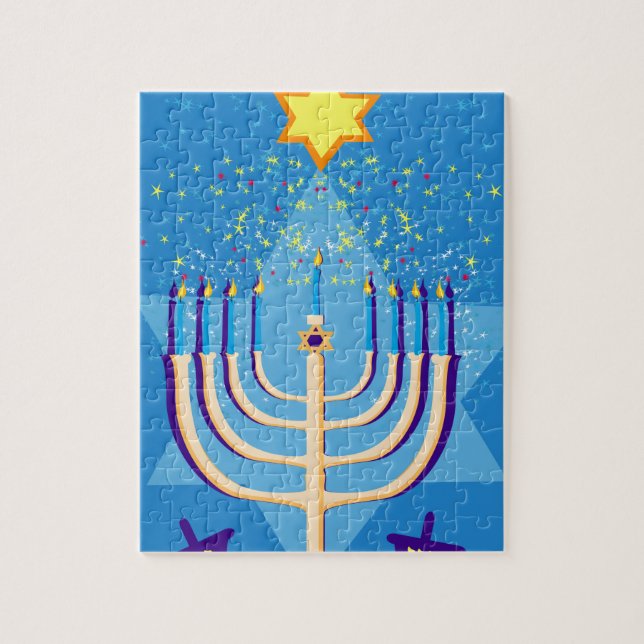 hanukkah menorah puzzle (Vertikal)