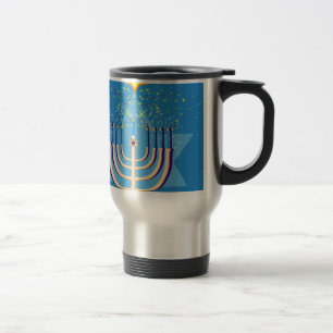 hanukkah menorah reisebecher
