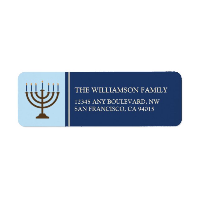 Hanukkah Menorah Rücksendeadressen-Aufkleber (Mari (Vorne)