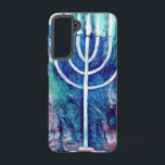 Hanukkah Menorah Samsung Galaxy S21 Handy Fall Samsung Galaxy Hülle<br><div class="desc">Das durchdachte Design für dieses Handy Gehäuse, diese ai-generierte Menorah passt perfekt. Pünktlich zur Hanukkah-Saison!</div>