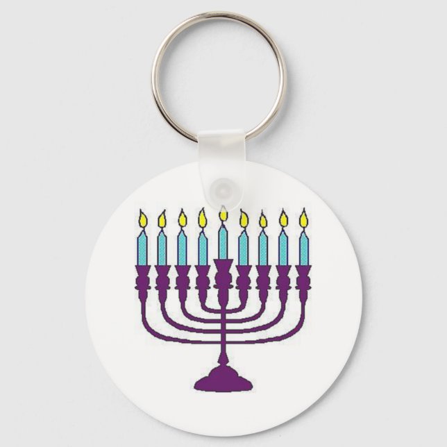 Hanukkah Menorah Schlüsselanhänger (Vorderseite)