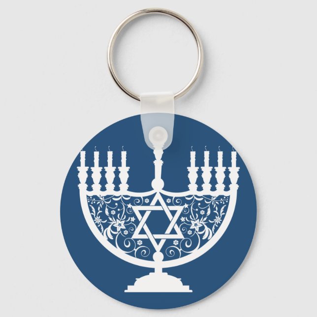 Hanukkah Menorah Schlüsselanhänger (Vorderseite)